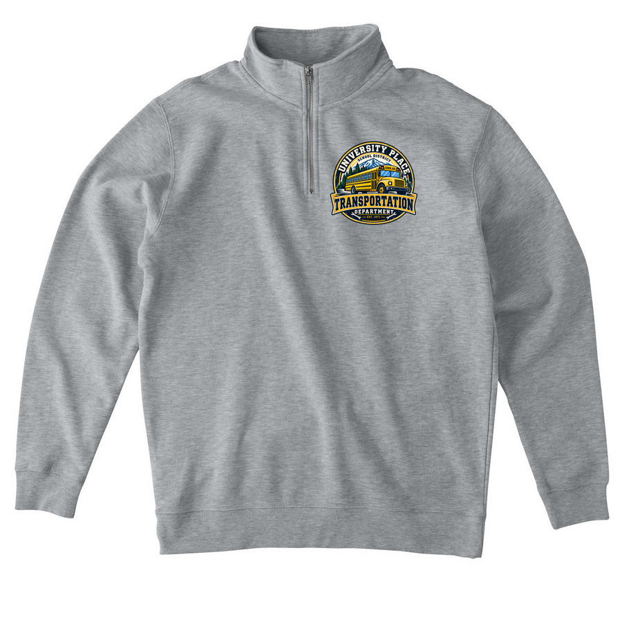 UPSD Transportation 1/4 Zip, a Grey Heather Midweight Quarter Zip Pullover