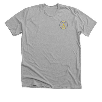 Childhood Cancer Awareness Dark Logo, a Athletic Heather Premium Unisex Tee