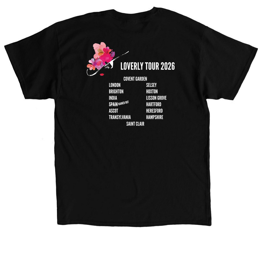 Loverly Tour shirt 2026, a Black Classic Unisex Tee (back-view)