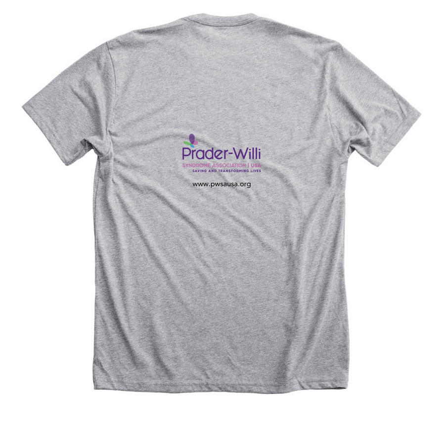 PWS Advocate Who NEVER GIVES UP!, a Athletic Heather Premium Unisex Tee (back-view)