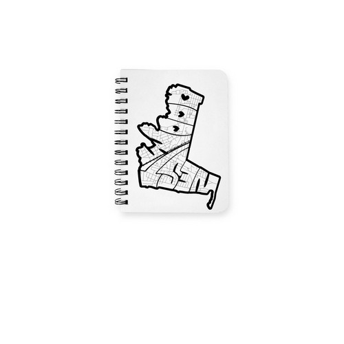 Westwood Black & White Map Notebook, a White Spiral Notebook