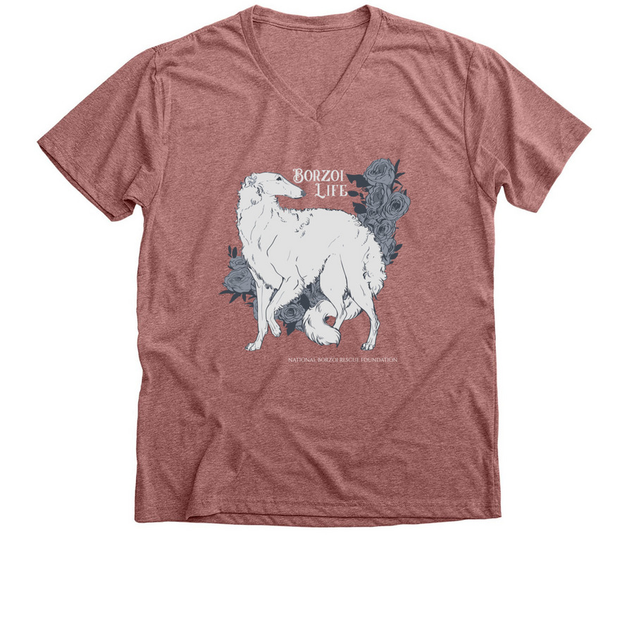 Borzoi Life Classic, a Heather Mauve Premium V-Neck Tee
