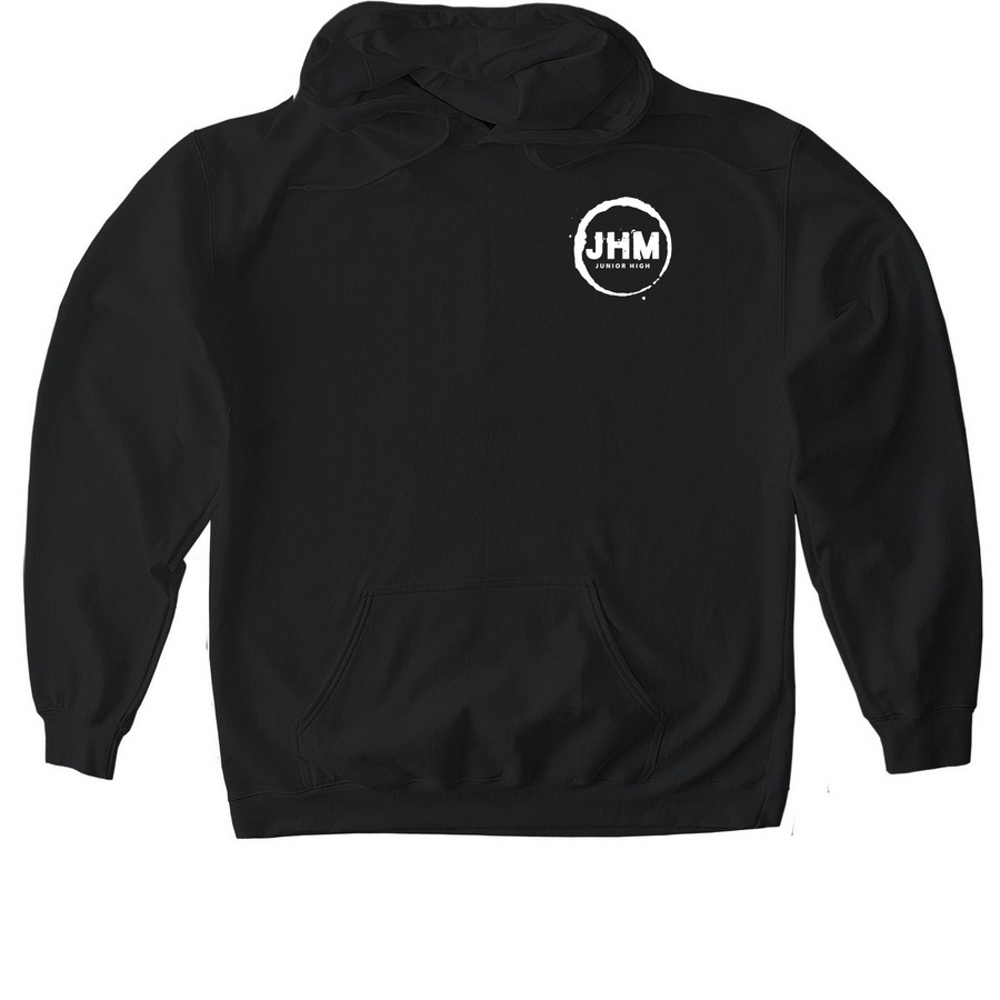 In My JHM Era - White Design, a Black Gildan Softstyle Pullover Hoodie
