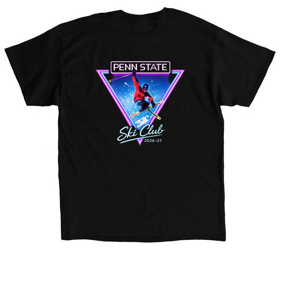 80's Ski Club, a Black Classic Unisex Tee (back-view)