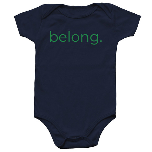 Baby Belong., a Navy Infant Onesie