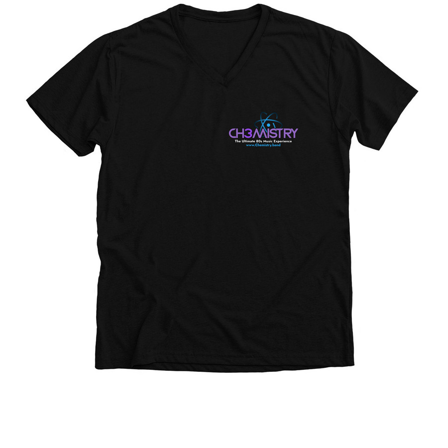 Tees and Tanks - Logo On Front And Back, a Solid Black Blend Premium V-Neck Tee