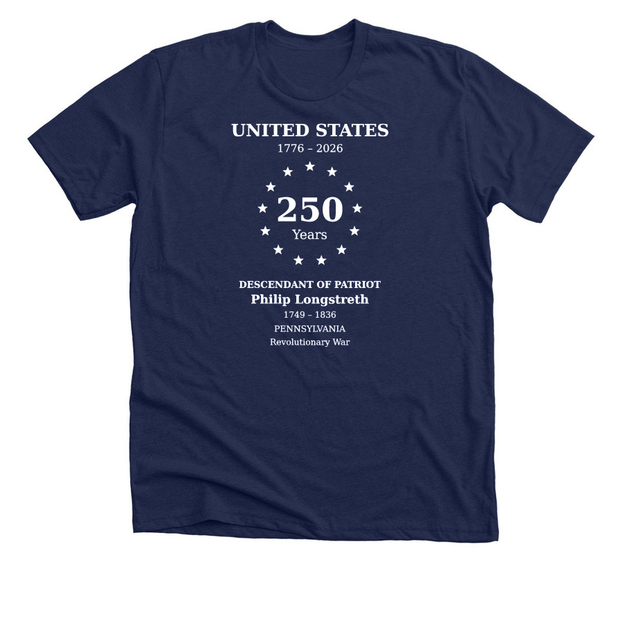 Philip Longstreth FRONT, a Solid Navy Blend Premium Unisex Tee