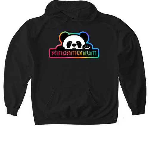 Team Pandamonium, a Black Gildan Softstyle Pullover Hoodie