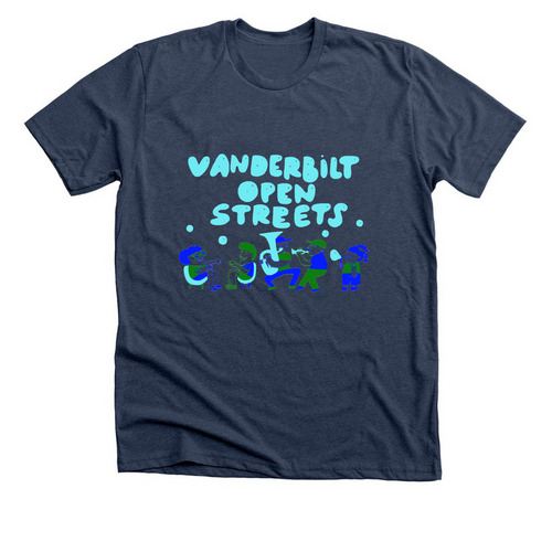 Vanderbilt Open Streets T-Shirts, a Heather Navy Premium Unisex Tee