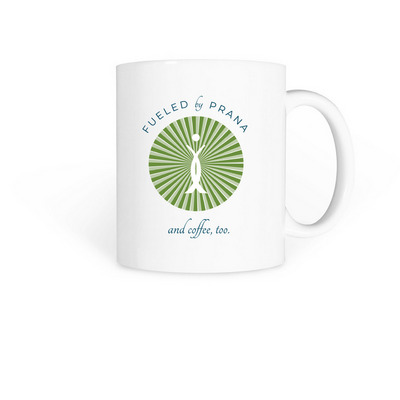 Fueled by Prana, a White Coffee Mug