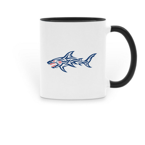 Warriors From the Sea Caffeine Fix, a Black Two-Tone Ceramic Mug
