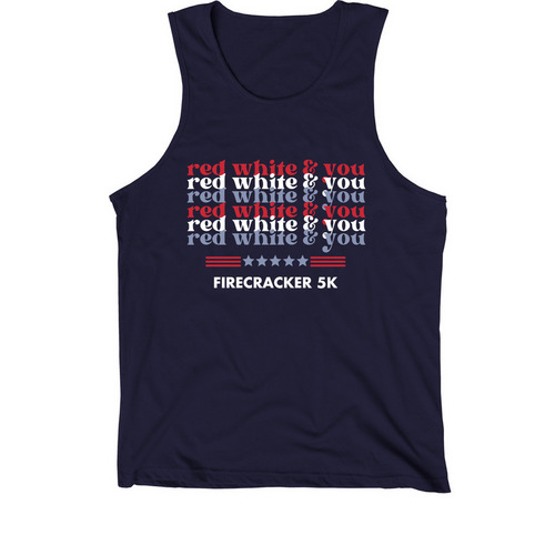 Red White & You - 5K, a Navy Premium Cotton Tank