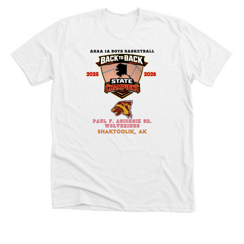 Shaktoolik Back to Back White, a Solid White Blend Premium Unisex Tee