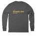 TDK Logo on Front, TDK Name on Back, a Aluminum Grey Allmade Eco Triblend Long Sleeve Tee (back-view)