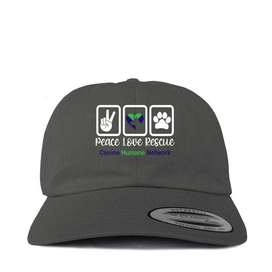 Peace, Love , Rescue&nbsp;, a Dark Gray Printed Classic Baseball Cap