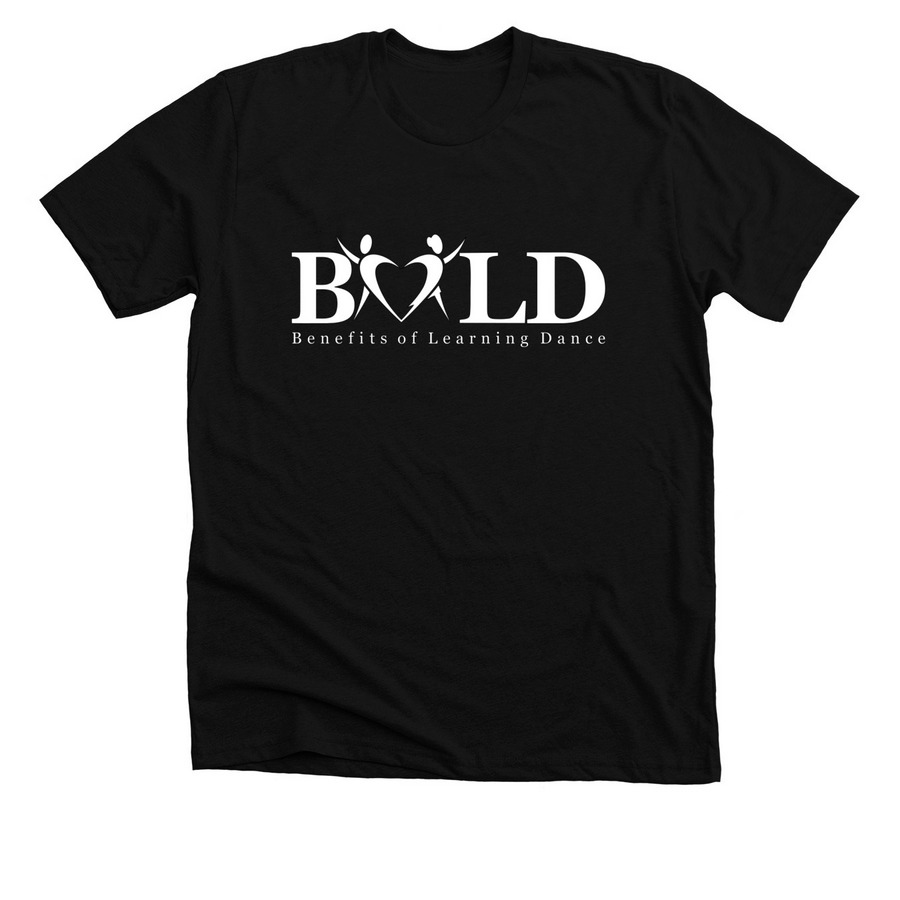 BOLD White Logo Attire, a Solid Black Blend Premium Unisex Tee