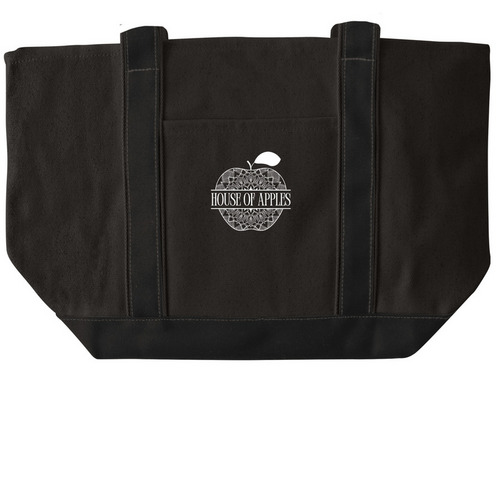tote, a Black/Black Large Two-Tone Canvas Tote Bag