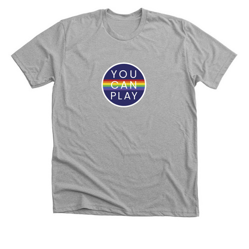 You Can Play with Pride Merch, a Athletic Heather Premium Unisex Tee