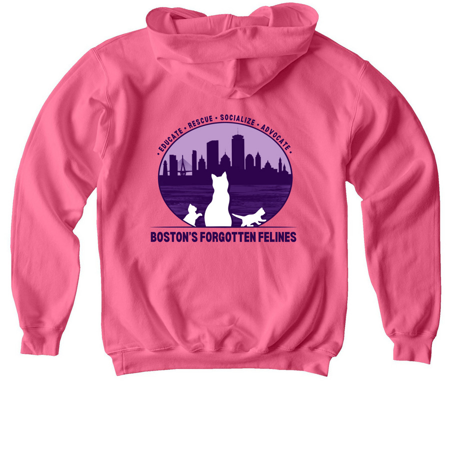 BFF Double Logo Sweatshirt, a Pink Lemonade Softstyle Youth Pullover Hoodie (back-view)