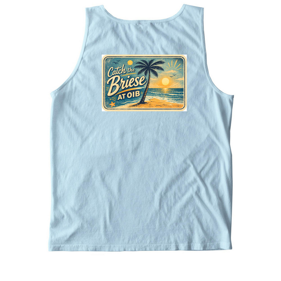 Briese Unisex Long-Sleeved Tee or Tank, a Chambray Comfort Colors Tank Top (back-view)