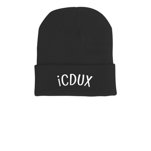 iCDUX8: Tuques & Beanies (dark), a Black Printed Cuffed Beanie