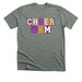 Block Cheer Mom, a Deep Heather Premium Unisex Tee