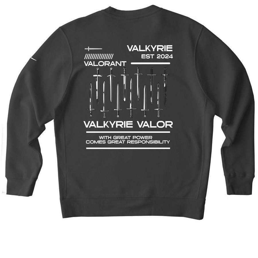 VALKYRIE STAPLE 02 - ATHLETICS, a Anthracite Nike Club Fleece Crewneck Sweatshirt (back-view)