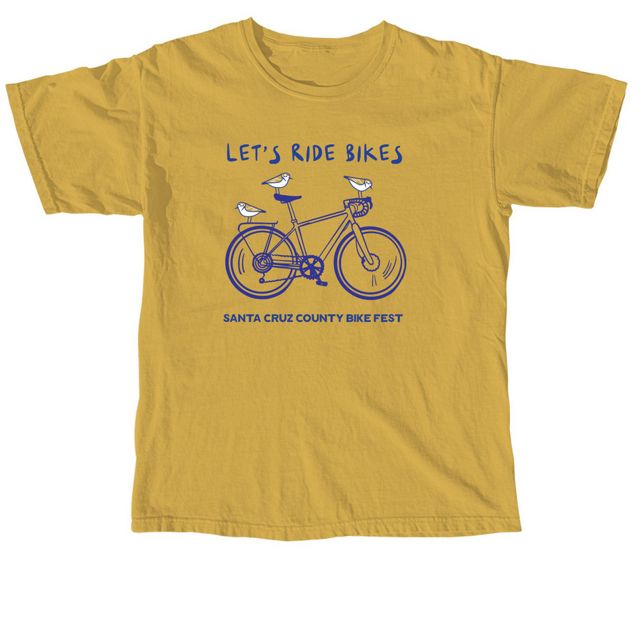 Let's Ride Bikes, a Mustard Comfort Colors Unisex Tee