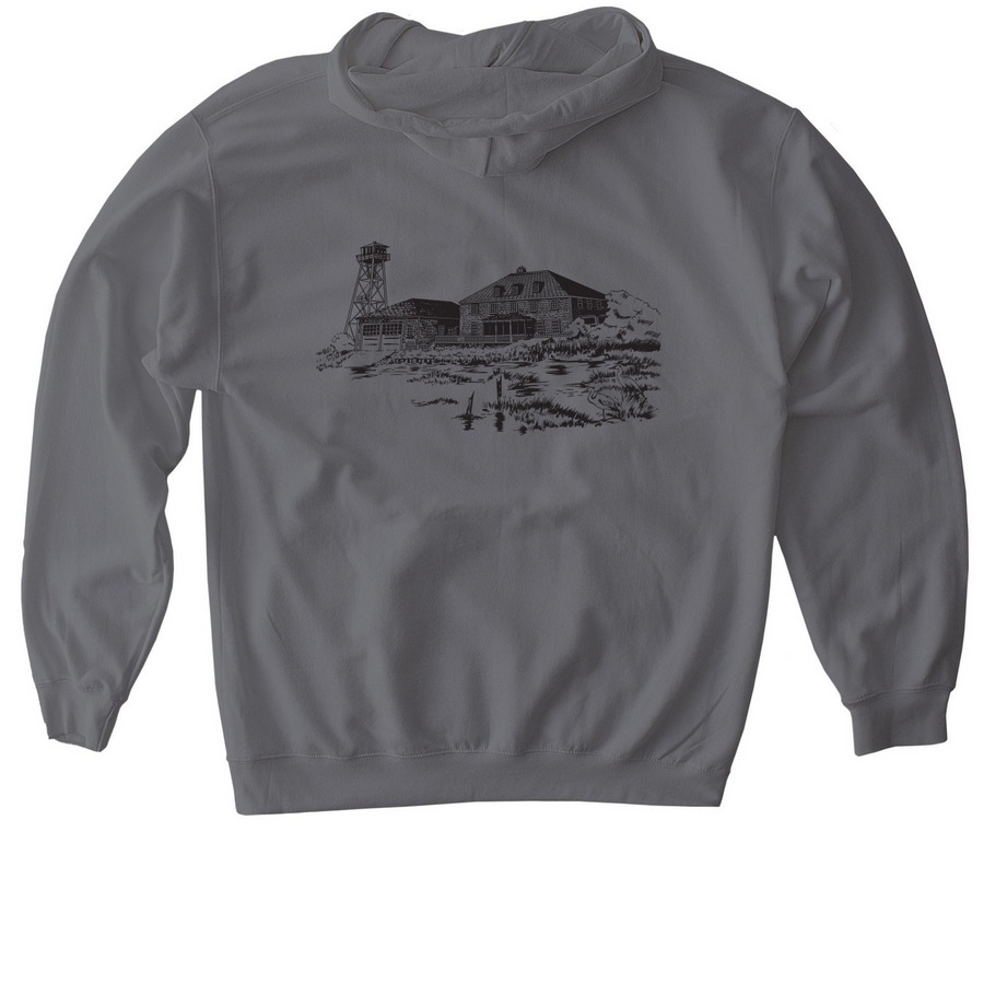 Cedar Island Club Sweatshirts, a Charcoal Gildan Softstyle Pullover Hoodie (back-view)