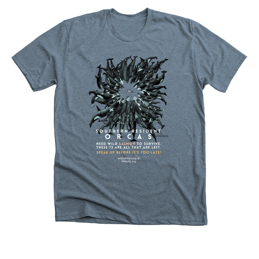 The Last Salmon by Kat Martin, a Heather Slate Premium Unisex Tee