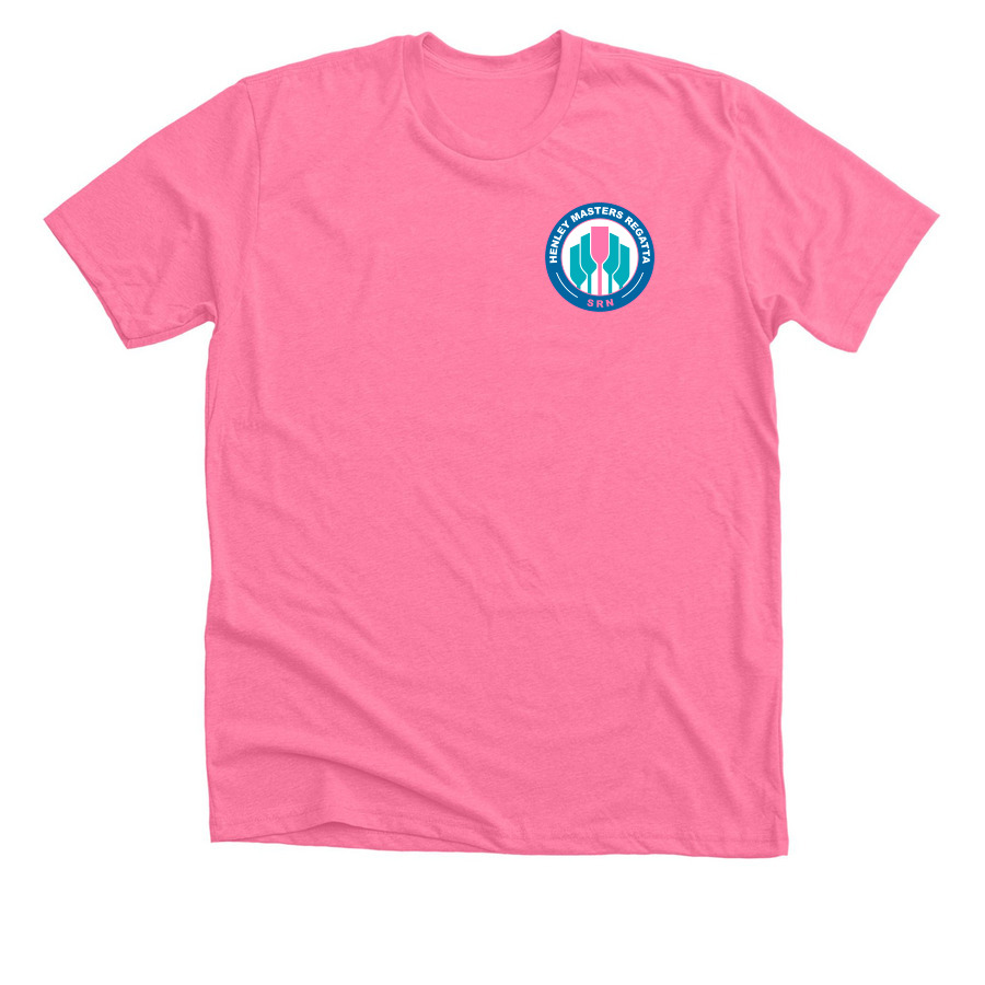 SRN Henley Master Regatta Event Shirt2, a Neon Pink Premium Unisex Tee