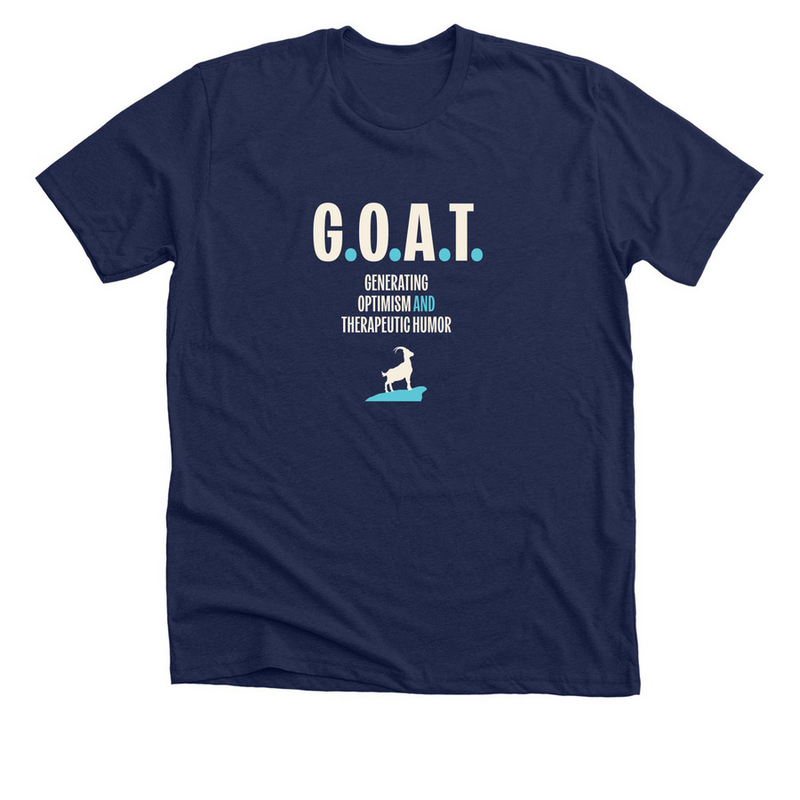 G.O.A.T., a Solid Navy Blend Premium Unisex Tee