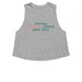 Anniversary Collection | No Judgment, a Athletic Heather Women's Cropped Racerback Tank