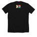 Rainbow Bookstack T, a Solid Black Blend Premium Unisex Tee (back-view)