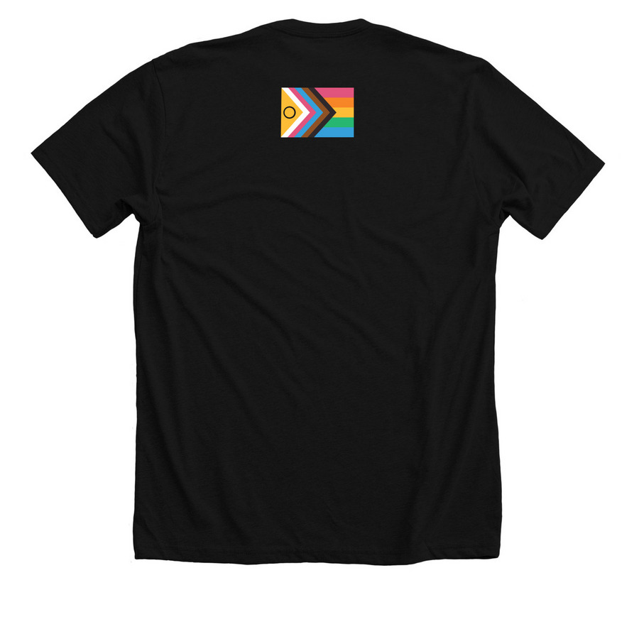 Rainbow Bookstack T, a Solid Black Blend Premium Unisex Tee (back-view)