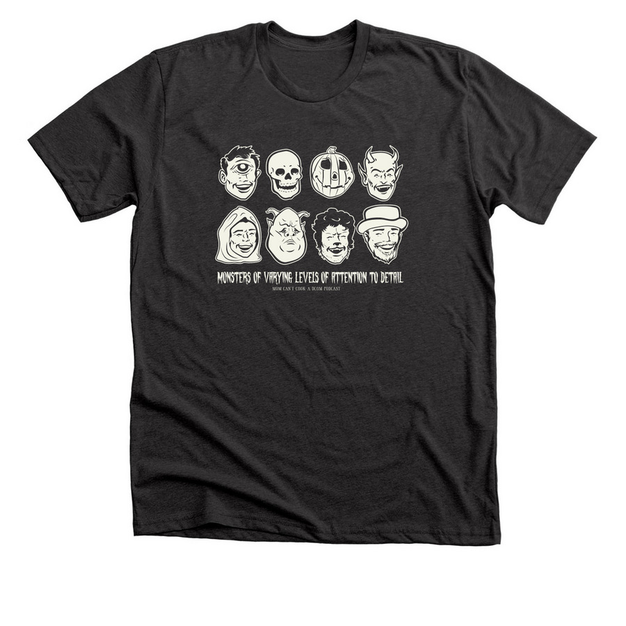 Monsters of Varying Levels tee, a Dark Grey Heather Premium Unisex Tee