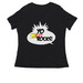 Vintage Patch, a Black Women's Relaxed V-Neck Tee