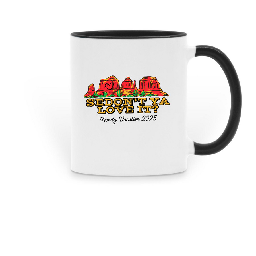 Sedona Family Vacay Mugs, a Black Two-Tone Ceramic Mug