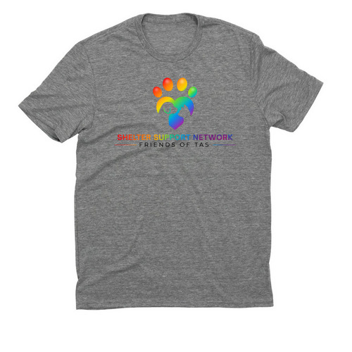 Friends of TAS Pride, a Aluminum Grey Allmade Eco Triblend Unisex Tee
