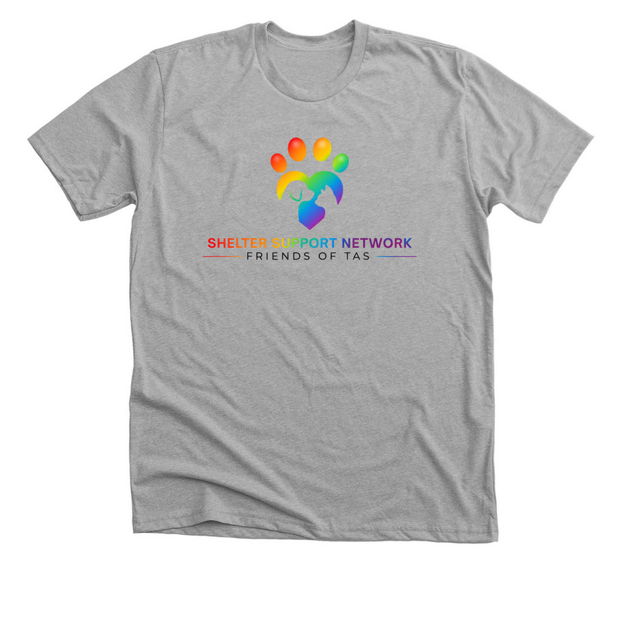 Friends of TAS Pride, a Athletic Heather Premium Unisex Tee