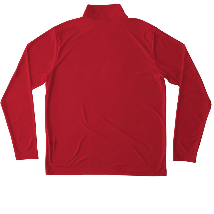 Fightback Quarter-Zip, a True Red Unisex Performance Quarter Zip Pullover (back-view)