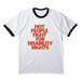 Hot People Fight For Disability Rights - WGS, a White/ Jet Black Cotton Ringer Tee