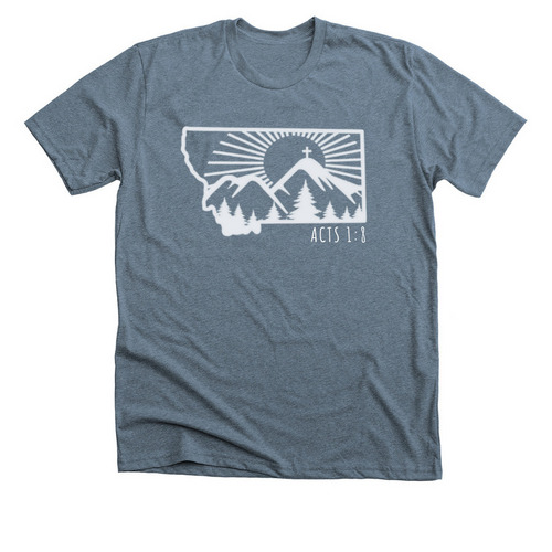 Montana Mission Trip, a Heather Slate Premium Unisex Tee