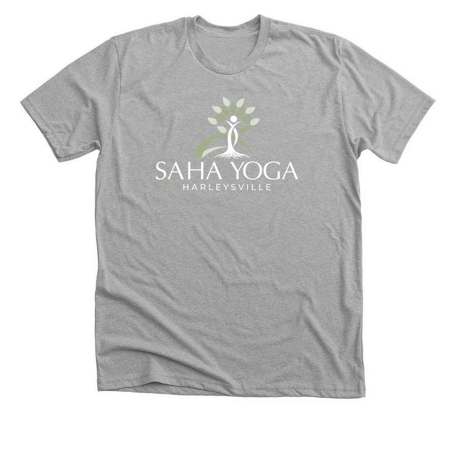 Saha Yoga Tees & Sweatshirts, a Athletic Heather Premium Unisex Tee
