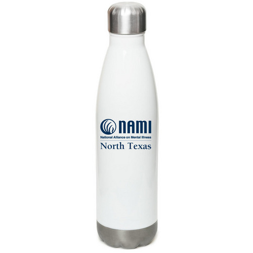 NAMI North Texas Water Bottle, a White Stainless Steel Water Bottle