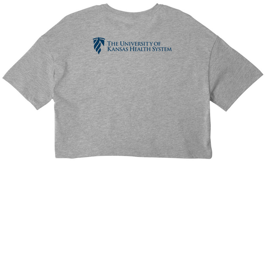 Caring For Everyone, a Athletic Heather Women?s Cropped Cotton Tee (back-view)