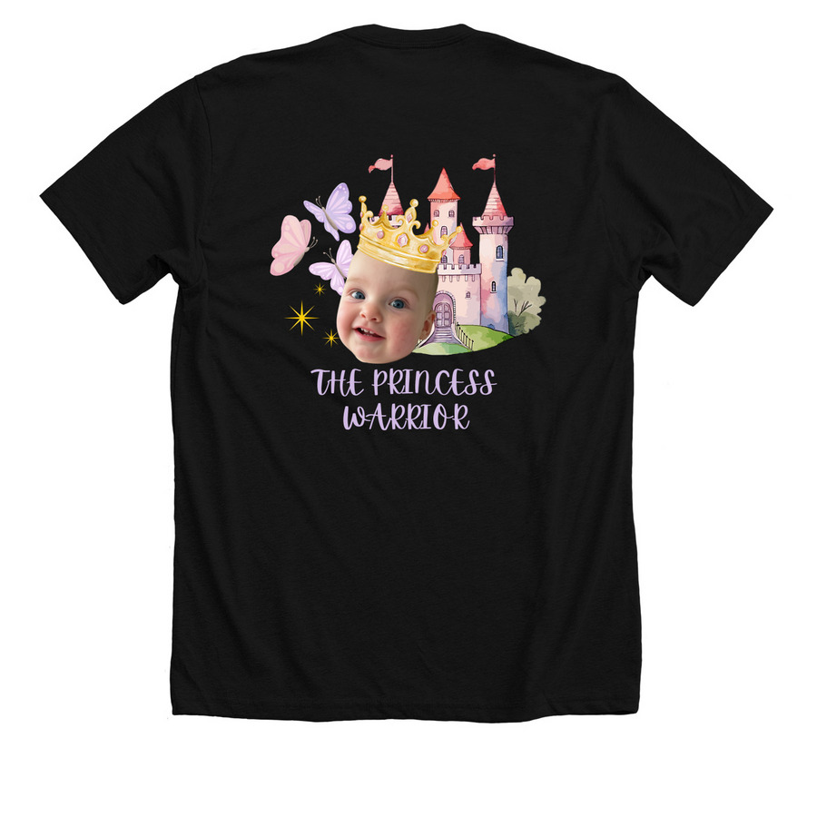 Princess Warrior, a Solid Black Blend Premium Unisex Tee (back-view)