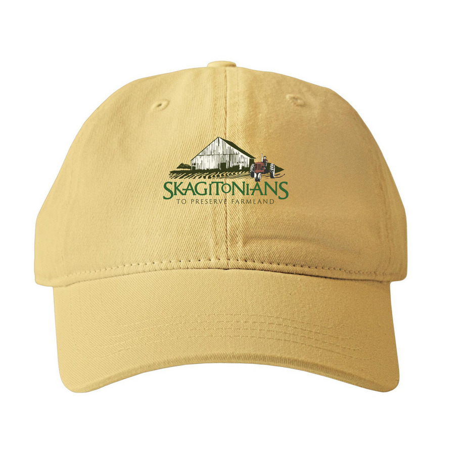 Farmland Baseball Caps, a Mustard Printed Pigment Dye Baseball Cap