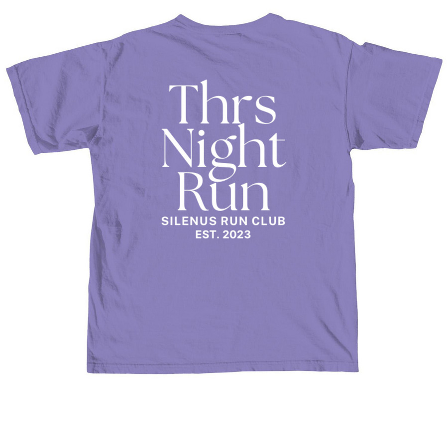 ThrsNightRun, a Violet Comfort Colors Unisex Tee (back-view)