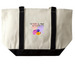 Sense & Sensibility Tote Bag, a Natural/Black Large Two-Tone Canvas Tote Bag (back-view)